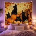 thumbnail image 2 of Kittens Bright Eyes with Posed Among Pumpkins Foliage, Playful Illustration for Cat Lovers, Animal Wall Decor, Halloween Gift, Tapestry Wall Hanging for Bedroom and Dorm, 2 of 7