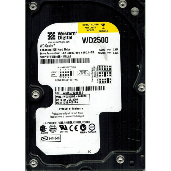 Western Digital WD2500BB-14GUA0 250GB DCM: DSBACTJAA
