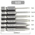 thumbnail image 4 of 12pcs Magnetic Slotted Screwdriver Bit Set, 1/4 Inch Hex Shank Flat Head Drill Bits Insert Bits 2 Inch Length, SL2/2.5/3/4/5/6 Impact Driver Bit for Power Drilling, Set of 2, 4 of 7