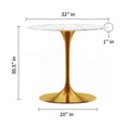 thumbnail image 4 of Aron Living Rose 32" Round Artifical Marble and Metal Dining Table in Gold, 4 of 5
