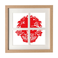thumbnail image 1 of Rojo chino linterna modelo tradicional Pantalla de escritorio de pared de marco 4 aperturas, 1 of 4