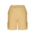 thumbnail image 6 of Caywon Fashion Pants Women Ladies Solid Color Choice Stretch Belt Waist String Tie Button Detail Pockets Feature Shorts Pants Trousers Design Casual Comfortable Fit Versatile Wear, 6 of 8