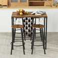 thumbnail image 5 of Costway 5PCS Bar Table & Stools Set Industrial Bistro Set with Wine Rack & Glass Holder, 5 of 9