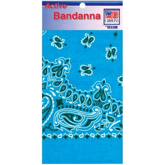 Carolina Hav-A-Hank Paisley Bandanna 22"X22"-Light Blue