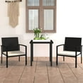 thumbnail image 1 of vidaXL 3 Piece Garden Dining Set Poly Rattan Black, 1 of 5
