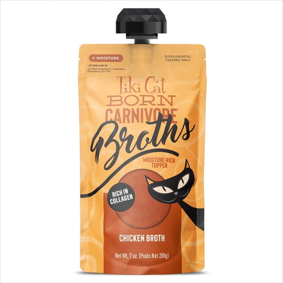 Tiki Cat Born Carnivore Broths, Chicken Broth Cat Food, 7 oz., Case of 6