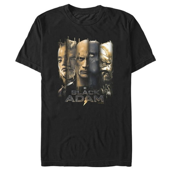 Men's Black Adam Faces of Justice Graphic Tee Black X Large
