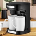 thumbnail image 5 of OVENTE Double Drip Coffee Maker with 2 Ceramic Mugs and Auto Shut Off, Small Dual Drip Coffee Maker Machine Works with Ground Coffee Only, Compact Kitchen or Office Essential, Black CMDD2MB, 5 of 6