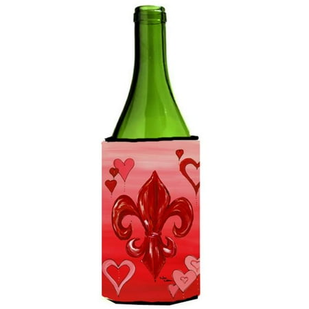 

Carolines Treasures 8136LITERK Valentines Day Fleur de lis Wine Bottle Hugger