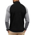 thumbnail image 4 of Dwelliawo Men's Lightweight Athletic Jacket Stand Collar Full Zip Color Block Sweatshirt Quick Dry Stretch Knit With Secure Side Pockets For Hiking Travel Office Casual Black M, 4 of 6