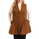 thumbnail image 1 of Chaleco sin mangas de talla grande para mujer Agnes Orinda, con botones, casual, con bolsillos, chaleco largo, color marrón, talla 2X, 1 of 6