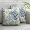 thumbnail image 3 of Creowell  Chinoiserie Flowers Trees Blue Throw Pillow Cover,Floral Cushion Case Outdoor Decoration for Sofa Couch Farmhouse, 3 of 5