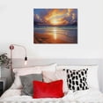 thumbnail image 5 of Orinice Canvas Prints Wall Art, Sunset Ocean Beach Pictures, Photo Paintings for Living Room Bedroom, Seascape Waves Landscape, Giclee Artwork, Beach Home Decor, Print, Canvas Print 20x16in, 5 of 6
