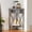 Grey + Black, variant on Corner Cabinet/Table, 3-Tier Shelves with Protection Door, Metal Frame Storage Shelf Organizer for Small Space, Living Room, Kitchen, Bathroom