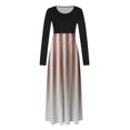 thumbnail image 5 of Diufon Maxi Dresses for Women Trendy Color Block Pleated Dress Round Neck Long Sleeve Dress, 5 of 5