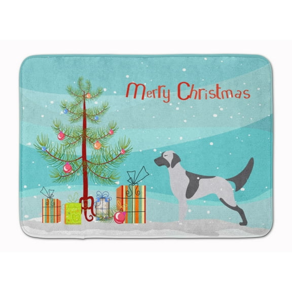 English Setter Merry Christmas Tree Machine Washable Memory Foam Mat