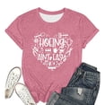 thumbnail image 3 of Graphic Tees for Women Casual Women's T Shirts Short Sleeve Crew Neck Graphic Print Everyday Comfort And Style For Daily Wear Pink XXL, 3 of 3