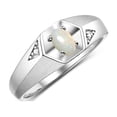 thumbnail image 4 of Rylos  Sterling Silver Classic 6X4MM Oval Opal & Diamond Ring - Birthstone Jewelry for Men -Size 10, 4 of 8