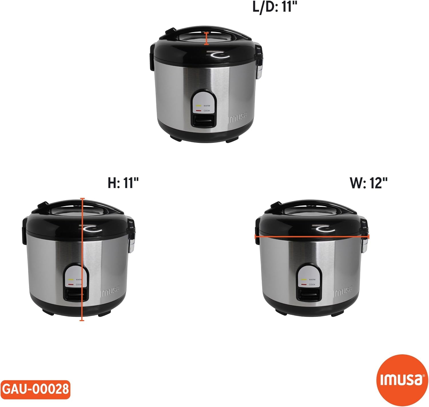 10 Cup Deluxe Stainless Steel Electric Rice Cooker with Steam Tray for Large Family Dinners and Outdoor Picnics