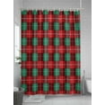 thumbnail image 5 of Christmas Red Shower Curtain Set ，Waterproof Fabric Shower Curtains Green Plaid Shower Curtains for Bathroom,Bathroom Decor 36"x78", 5 of 6