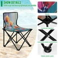 thumbnail image 4 of 600D Oxford Camping Chair Portable Foldable Chair Supports 220 lbs for Picnic, Fishing, Backpacking Watercolor Wildflowers Painting, 4 of 8
