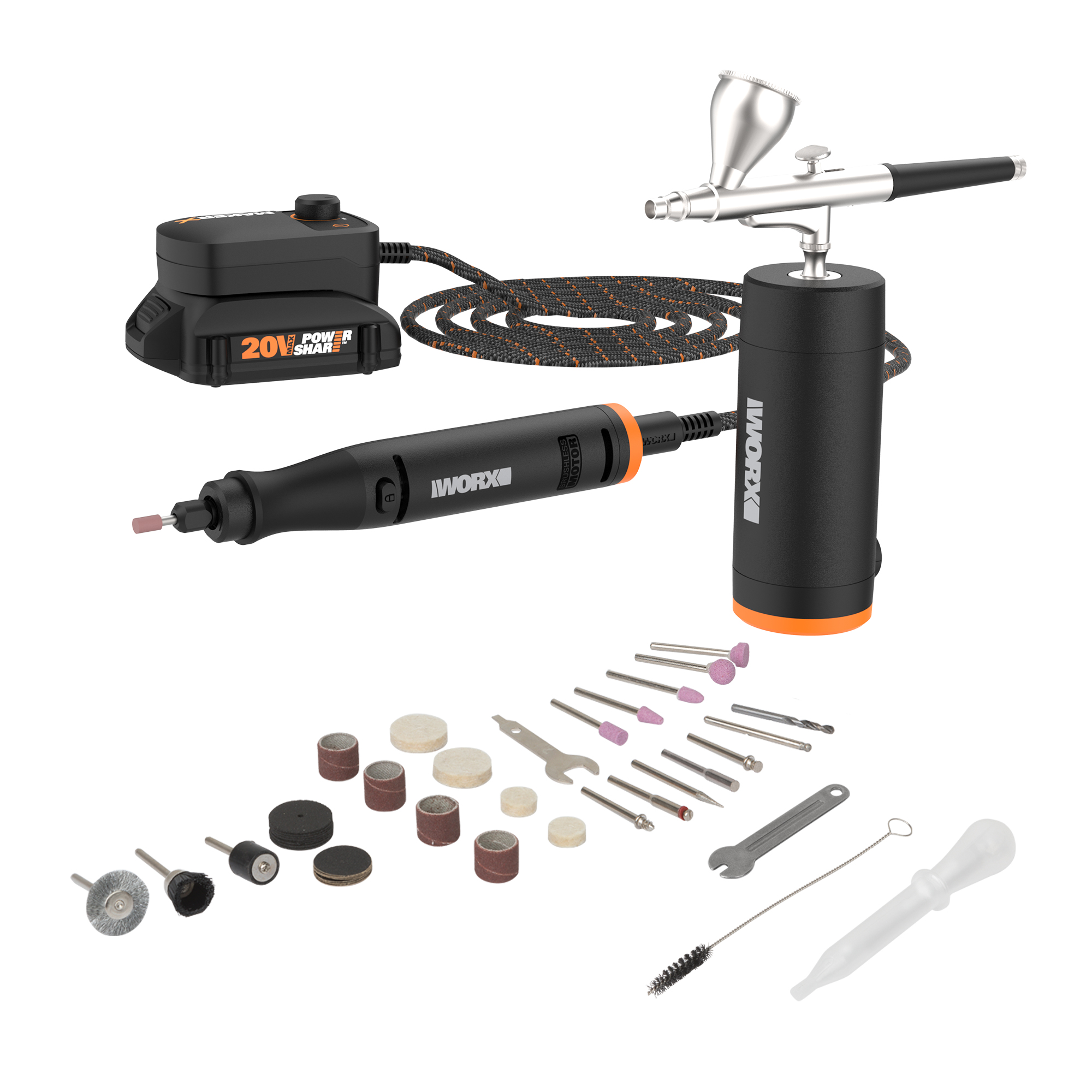Worx WX992L Rotary Tool, Air Brush Kit 