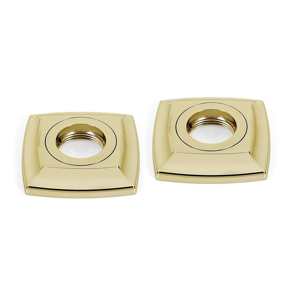 Alno A6524-PB Cube 3" Square Shower Bath Grab Bar Brackets Backplates - Brass