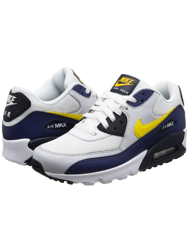 recuerdos Respetuoso del medio ambiente Aditivo Nike AJ1285-101: Air Max 90 Essential Mens White/Blue/Platinum/Yellow  Sneakers - Walmart.com