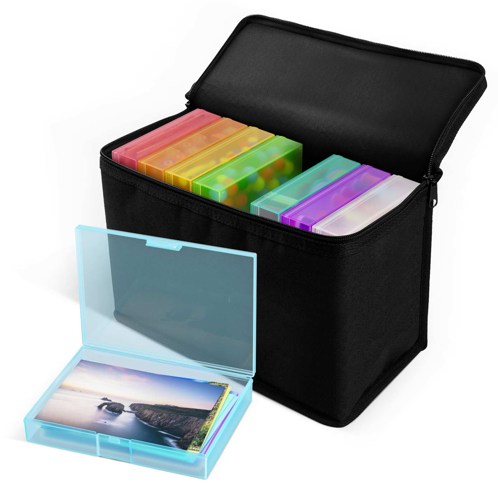 Pangmao 2 Pack 28 Grids Diamond Painting Box Clear Bead Plastic Storage Boxes 