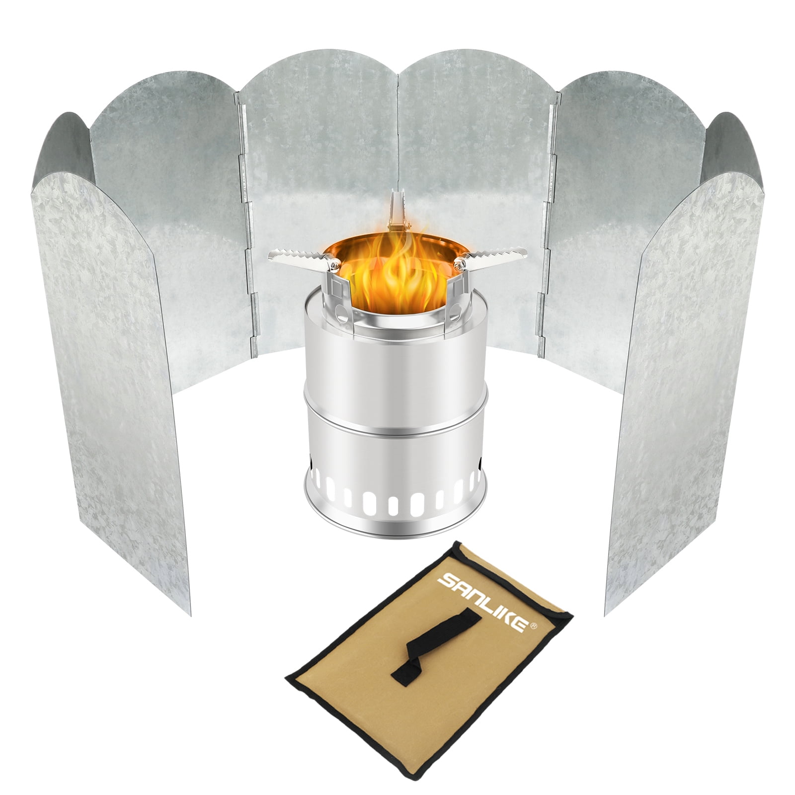 SAN LIKE Camping Stove Windshield Lightweight Wind Shield Outdoor Wind