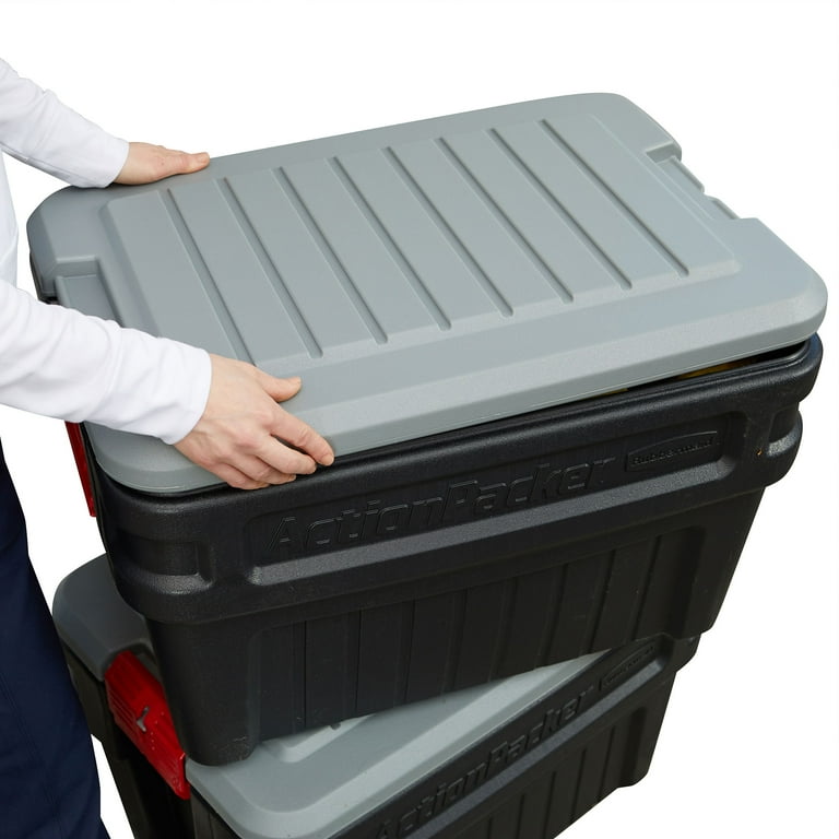 Free Shipping! Rubbermaid Large 24 Gal Totes, Tough Heavy Duty Lid