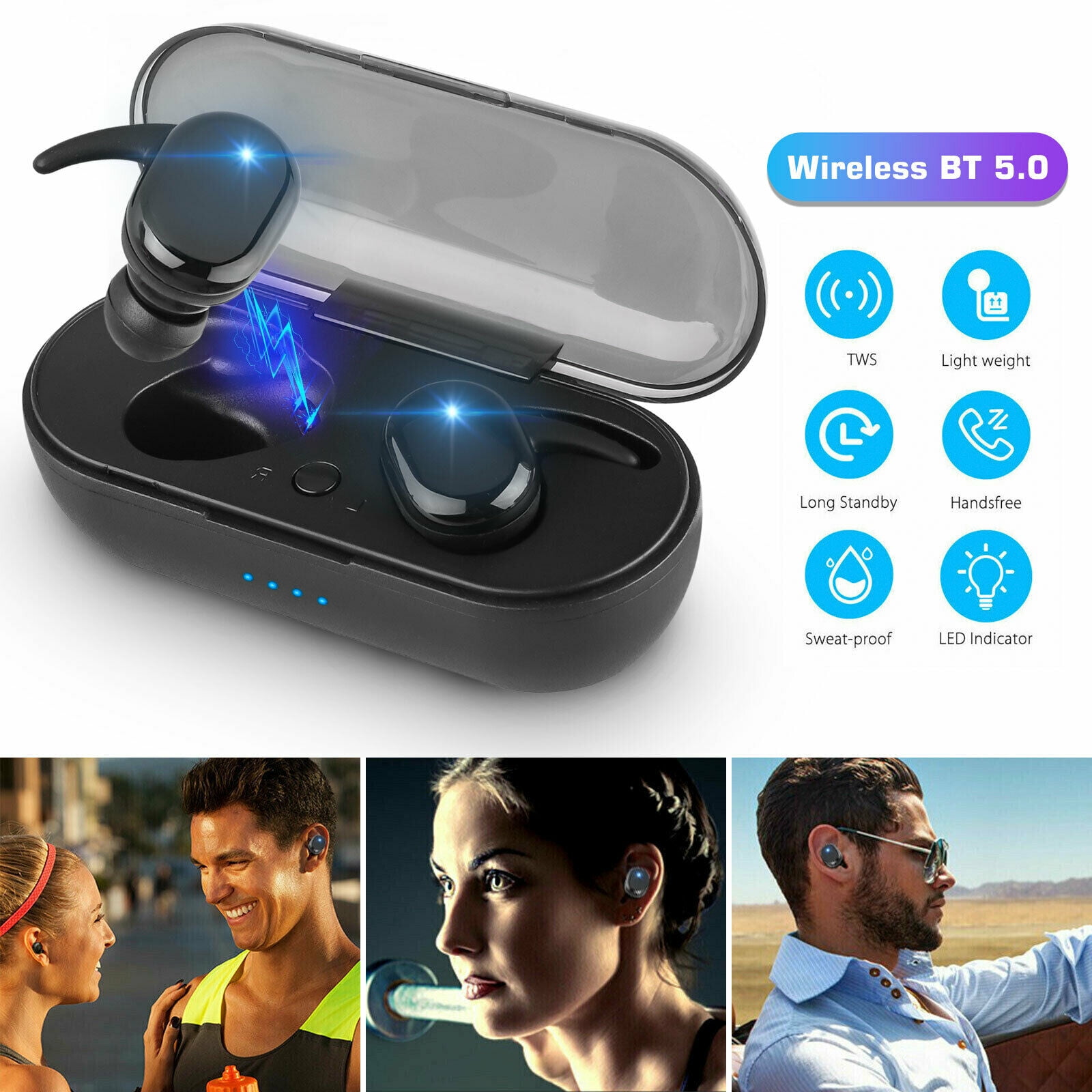 Waterproof Bluetooth 5.0 Earbuds Headphones Noise Cancelling/Waterproof