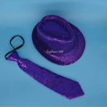 thumbnail image 1 of Lazo de lentejuelas con luz LED intermitente, sombrero Fedora, fiesta, boda, niño, hombres, decoración de Navidad, 1 of 4