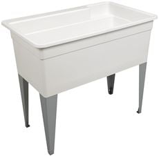 White 24-Inch x 18-Inch Mustee 21F LilTub Utilatub Laundry Tub Floor Mount White 24-Inch x 18-Inch Mustee 21F LilTub Utilatub Laundry Tub Floor Mount