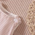 thumbnail image 6 of BLVB Newborn Baby Boy Girl Striped Romper Sleeveless Onesie Button Shoulder Bodysuit Tank Top Overalls Baby Summer Clothes(Beige,12-24 Months), 6 of 8