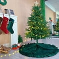 thumbnail image 4 of Visland Velvet Christmas Tree Skirt 48 Inch Ruffled Holiday Tree Skirt Rustic Xmas Tree Decoration Soft Festive Tree Apron for Cozy Celebrations, 4 of 8