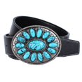 thumbnail image 2 of Cinturón de vaquero de cuero para hombre con hebilla occidental Joyería de moda Mujer 110-125cm bohemio negro Yuyangstore Vaquero de cinturón vintage, 2 of 5