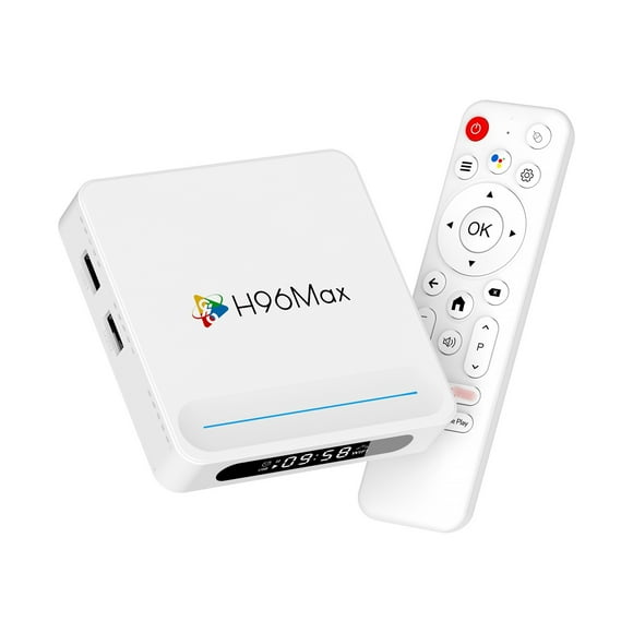 H96MAX H618 PLUS Android TV Box, H618 4-Core, 2GB RAM 16GB ROM, Android 14, Wi-Fi 6, BT5.2, 8K Ultra HD, HDR10+, Voice Remote Control