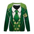 thumbnail image 5 of VBARHMQRT Chandail à Capuchon Vert Foncé Femmes T-Shirts de la St-Patrick Col Rond Chandail Vert Manches Raglan Chandail à Enfiler Hauts Amples Convenant aux Hauts Habillés, 5 of 5