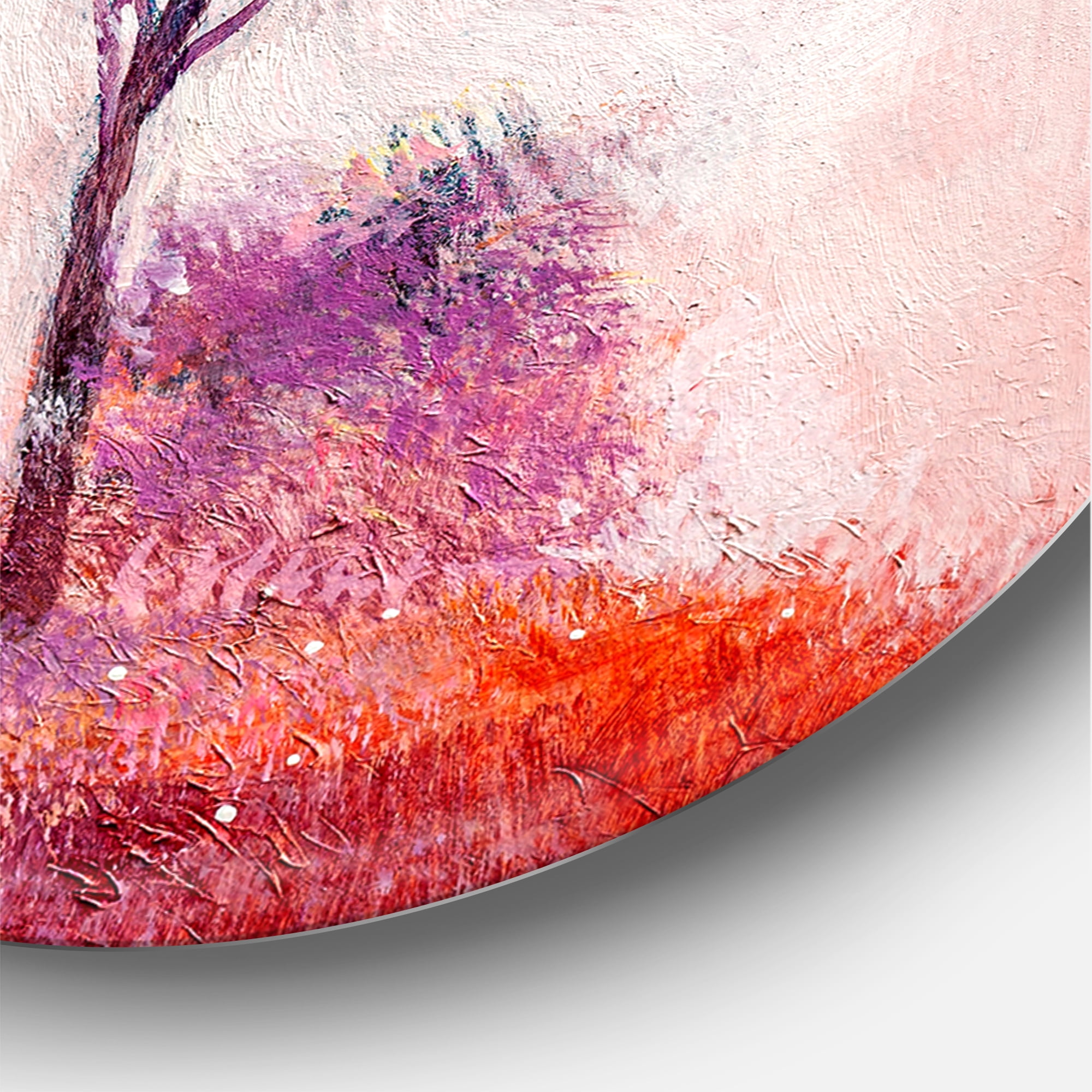 Designart 'Colourful Trees Abtract Impression I' Traditional Circle Metal Wall Art 36x36 - Disc of 36