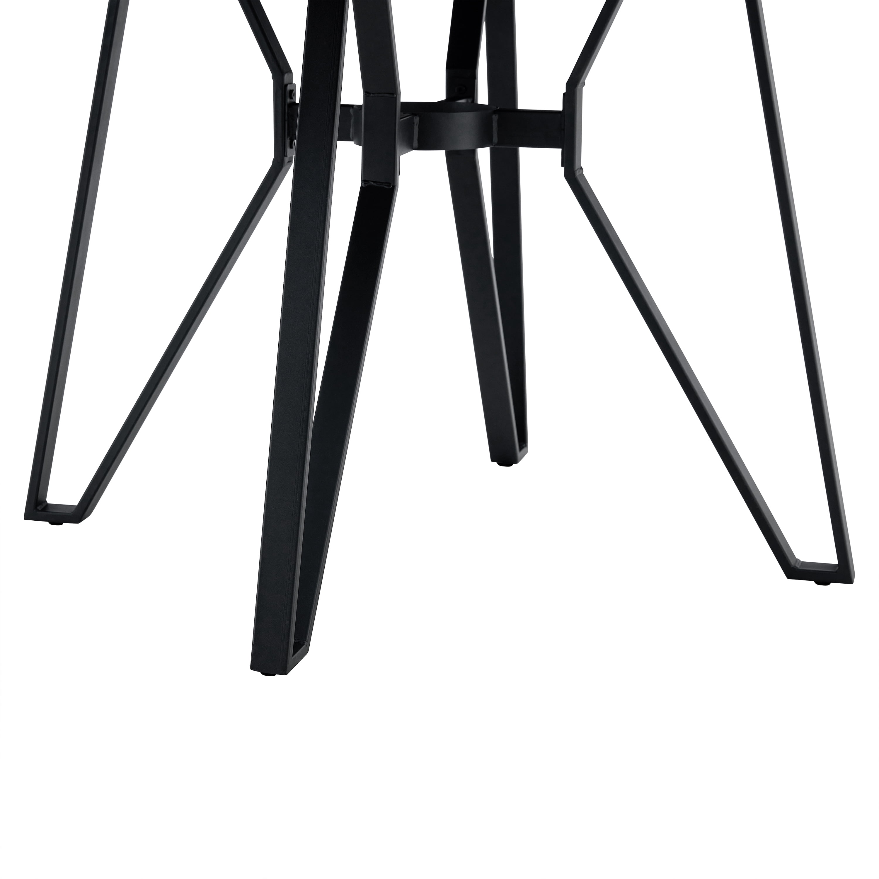 Euroco 46" Round Dining Table for 4, Modern Kitchen Table with Metal Legs for Kitchen Dining Room,Living Room,Small Spaces,Brown