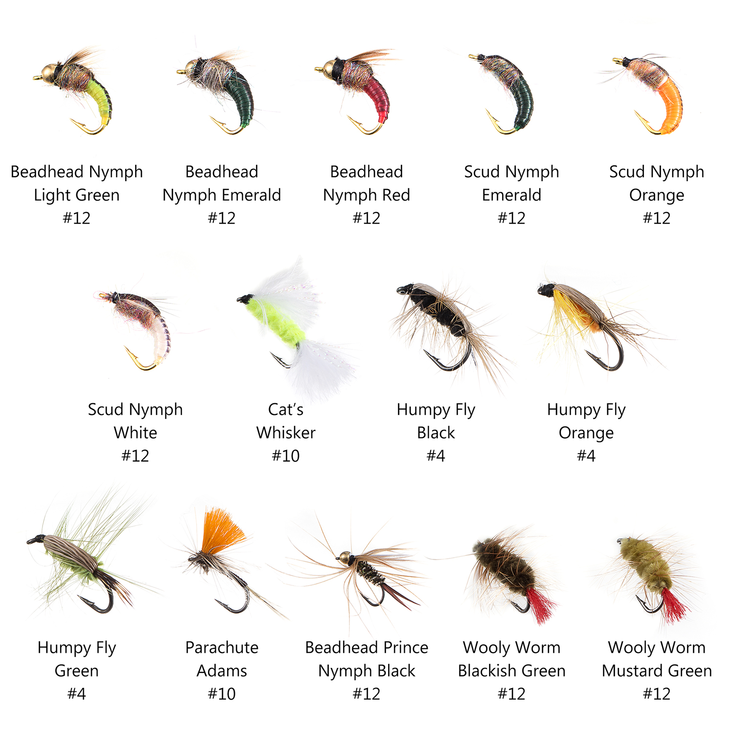 Bassdash Fly Fishing Flies Kit Fly Assortment Trout Bass Fishing with Fly Box, 36/64/72/76/80/96pcs with Dry/Wet Flies, Nymphs, Streamers, Popper
