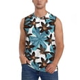 thumbnail image 3 of Uemuo Lilies Flowers Pattern Men's Sleeveless T-Shirt,Muscle Athletic Tank Top, Moisture-wicking Quick-dry Breathable Classic Tee Top for Gym Run Outdoor Sports-Large, 3 of 8