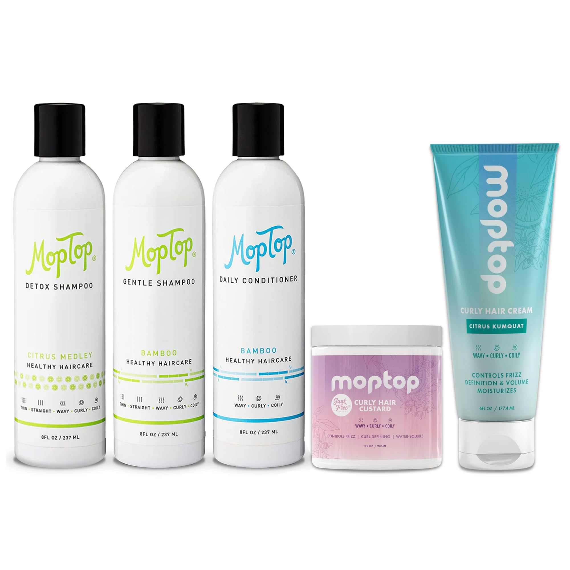 MopTop Gentle Shampoo Bamboo - 8 Oz, Für Alle Haartypen, Ohne Silikone & Sulfate