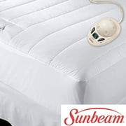Sunbeam Quilted King Size Heated Mattress Pad - White