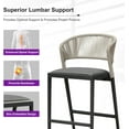 thumbnail image 5 of PURPLE LEAF Outdoor Counter Height Bar Stool Set of 2, Modern Aluminum Rattan Bar Chairs with Backrest and Cushion, All-Weather for Kitchen, Patio, Pool, 5 of 9