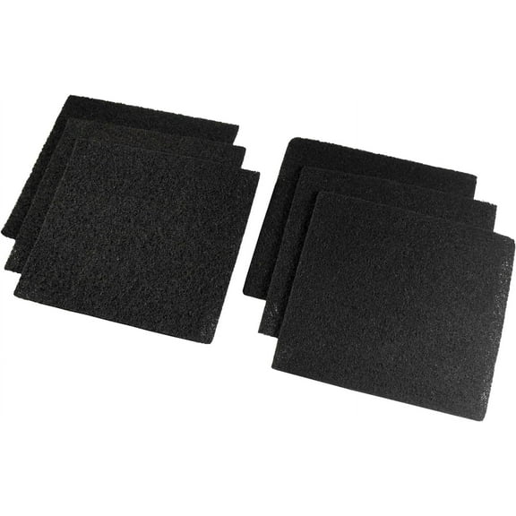 HQRP 6-Piece Activated Charcoal Carbon Litter Box Filters for Hooded Cat Litter Box, 6 x 6.5 Inch Trimmable Pads, 10mm Thick
