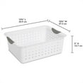 thumbnail image 2 of Sterilite Medium Ultra Plastic Storage Organizer Basket, White, (12 Pack), 2 of 9