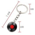 thumbnail image 3 of Llavero con colgante de piedra preciosa y disco de vinilo negro, llavero de metal creativo, accesorio para colgar en la bolsa, 3 of 5