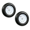 2-Pk eCustomrim Radial Trailer Tire On Rim ST205/75R15 5 Lug Wheel White Modular.